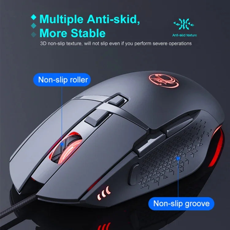 فأرة ألعاب USB سلكية مضيئة iMICE T91 بعدد 8 مفاتيح ودقة 7200 DPI، طول الكابل: 1.8 متر