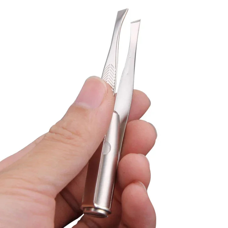 3 قطع ملقط حواجب مع ضوء LED أداة مكياج إزالة شعر العيون والرموش إكسسوارات تجميل