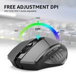 فأرة ميكانيكية لاسلكية للألعاب مع 6 أزرار ودقة 1000/1200/1600 DPI Inphic A1، اللون: رمادي لاسلكي + بلوتوث 4.0 + بلوتوث 5.0، أسود لاسلكي + بلوتوث 4.0 + بلوتوث 5.0، نسخة صامتة بشحن لاسلكي، رمادي نسخة صامتة بشحن لاسلكي