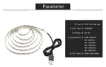 شريط إضاءة LED SMD 2835 إيبوكسي يعمل عبر USB، مصباح ديكور مكتبي لعيد الميلاد لإضاءة خلفية التلفاز، 1 متر، 5 أمتار