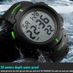 SKMEI 1068 Men Waterproof Outdoor Sports Digital Watch Student Fashion Watch, Red, Green, Blue, Black, Titanium, Golden, ArmyGreen
