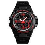 ساعة إلكترونية رياضية متعددة الوظائف مقاومة للماء SKMEI 1452 للأنشطة الخارجية، أحمر، أزرق، أسود، ذهبي، مشمشي، أخضر الجيش