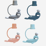 Children Cartoon Marine Animal Straw Drinking Cup Safe And Environmentally Friendly Plastic Drinking Cup, Navy Blue, Light Blue, Pink, Light Grey