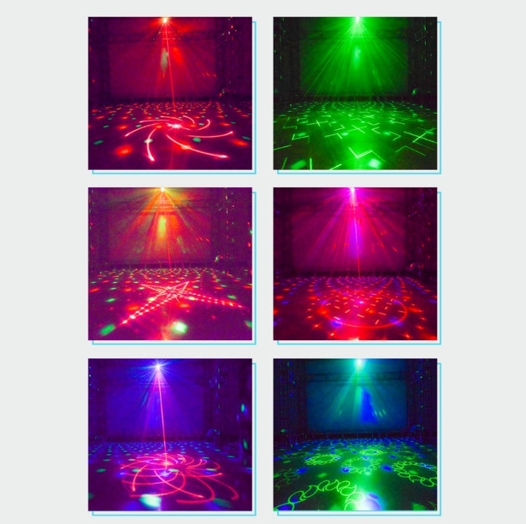 ضوء ليزر صغير 10W مع جهاز عرض كرة سحرية، تحكم صوتي، ضوء مسرح وامض، قابس أمريكي، أوروبي، بريطاني، أسترالي