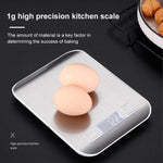 Stainless Steel Small Food Electronic Scale Kitchen Portable Baking Electronic Scale, 5kg/1g (Battery Model White), 5kg/1g (Battery Model Black), 10kg/1g (Battery Model White), 5kg/1g (Rechargeable White), 10kg/1g (Rechargeable White)