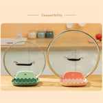 Pot Lid Rack Kitchen Countertop Finishing Storage Bracket Spatula Soup Spoon Chopsticks Rack, 4 PCS Green