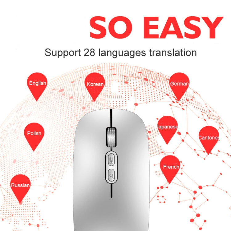 فأرة لاسلكية M103 1600 DPI بخمس أزرار 2.4G مع شحن، فأرة مكتبية ذكية بصوت Ai، تدعم 28 لغة، أبيض، أسود، فضي، ذهبي وردي، رمادي