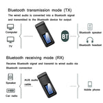 محول صوت بلوتوث 5.0 USB 2 في 1 BT201 مستقبل ومرسل مع شاشة LCD، مستقبل ومرسل صوت بلوتوث مع شاشة LCD