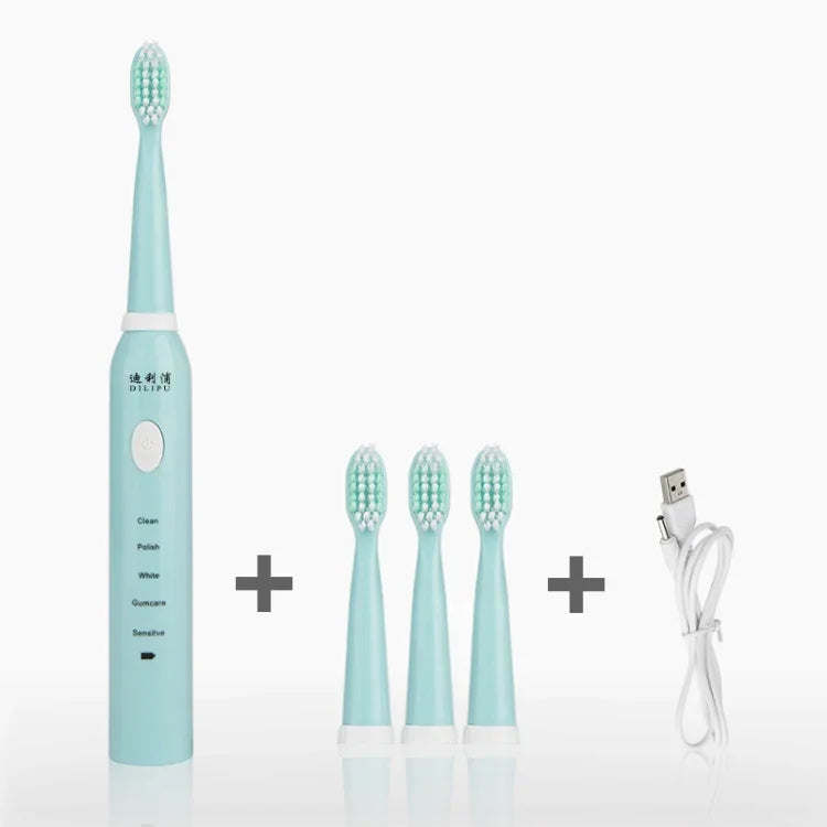 DELIPU Electric Toothbrush Rechargeable Sonic 5-Speed Adjustment Children Adult Household Waterproof Soft Hair Whitening Toothbrush, USB Charging Cable  (Blue), USB Charging Cable (White), USB Charging Stand (Blue), USB Charging Stand(Pink)