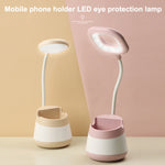 مصباح مكتب LED بحماية للعين مع حامل قلم وهاتف، شحن USB، CS276-1 وردي، CS276-1 أزرق، CS276-1 أخضر، CS276-1 أصفر، CS276-1 أسود، CS276-3 وردي، CS276-3 أزرق، CS276-3 أخضر، CS276-3 أصفر، CS276-3 أسود، CS276-4 وردي