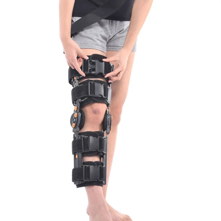 دعامة ركبة للكبار قابلة لتعديل الطول مع 12 فتحة لتثبيت الساق، النمط: مثبت بشريط لاصق بدون حزام، مثبت بشريط لاصق مع حزام، مشبك للارتداء السهل بدون حزام، مشبك للارتداء السهل مع حزام