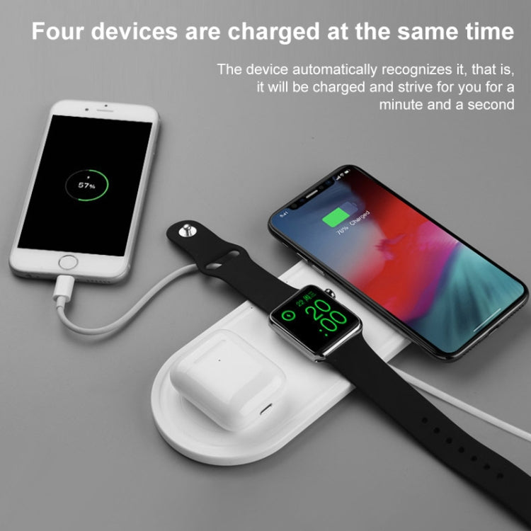 حامل شاحن لاسلكي متعدد الوظائف 3 في 1 KT-W50A8 بقوة 10 واط لأجهزة iPhone / iWatch / AirPods