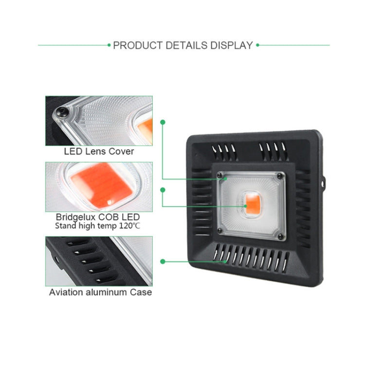 ضوء نبات LED فائق النحافة، ضوء نمو COB بطيف كامل، ضوء تعبئة دفيئة للخضروات والفواكه والزهور بدون قابس، 50W، 100W، 150W