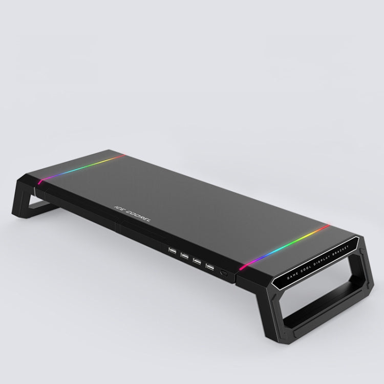 حامل لابتوب قابل للطي مع إضاءة RGB و4 منافذ USB من ICE COOREL T1 لزيادة ارتفاع الشاشة