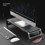 حامل لابتوب قابل للطي مع إضاءة RGB و4 منافذ USB من ICE COOREL T1 لزيادة ارتفاع الشاشة