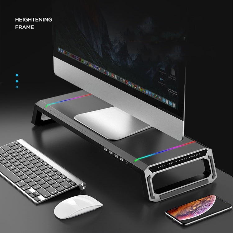 حامل لابتوب قابل للطي مع إضاءة RGB و4 منافذ USB من ICE COOREL T1 لزيادة ارتفاع الشاشة