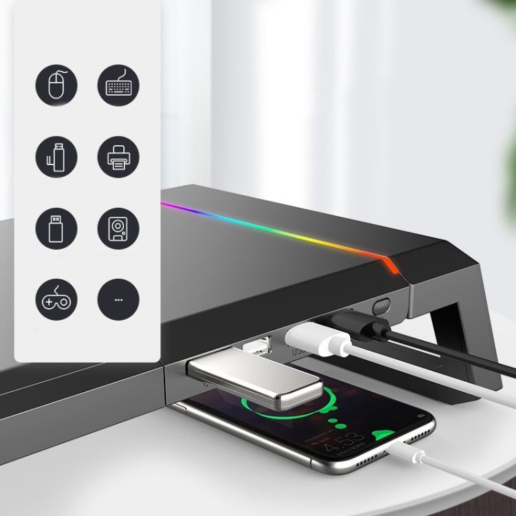 حامل لابتوب قابل للطي مع إضاءة RGB و4 منافذ USB من ICE COOREL T1 لزيادة ارتفاع الشاشة