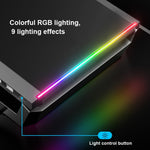 حامل لابتوب قابل للطي مع إضاءة RGB و4 منافذ USB من ICE COOREL T1 لزيادة ارتفاع الشاشة