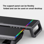 حامل لابتوب قابل للطي مع إضاءة RGB و4 منافذ USB من ICE COOREL T1 لزيادة ارتفاع الشاشة