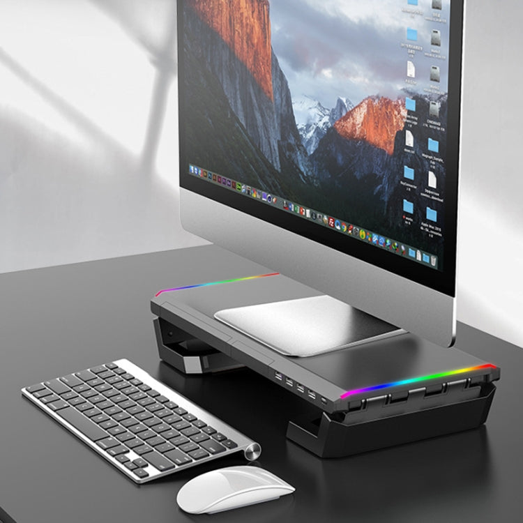 حامل لابتوب قابل للطي مع إضاءة RGB و4 منافذ USB من ICE COOREL T1 لزيادة ارتفاع الشاشة