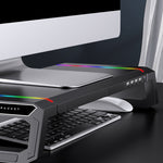 حامل لابتوب قابل للطي مع إضاءة RGB و4 منافذ USB من ICE COOREL T1 لزيادة ارتفاع الشاشة