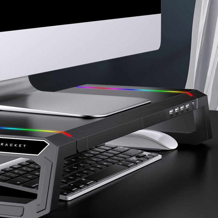 حامل لابتوب قابل للطي مع إضاءة RGB و4 منافذ USB من ICE COOREL T1 لزيادة ارتفاع الشاشة