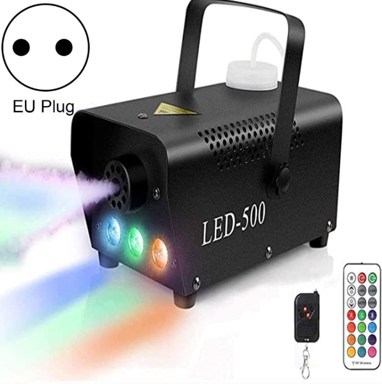 ماكينة ضباب LED ملونة كاملة 500W ZQ-B317 مع تحكم عن بعد، مولد دخان ملون، إضاءة مسرحية، قابس أوروبي