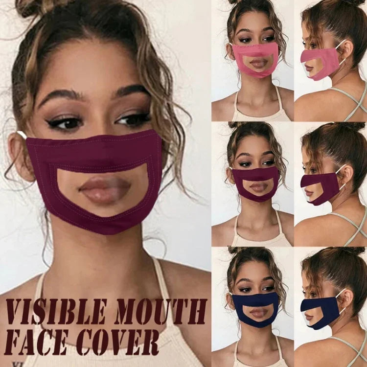Anti-Fog Lip Language Face Shield For The Deaf And Mute Solid Color Printing Face Shield, Red, Black, Gray, Lake Blue, Printing A, Printing B, Printing C, Printing D, Additive A, Additive B, Additive C