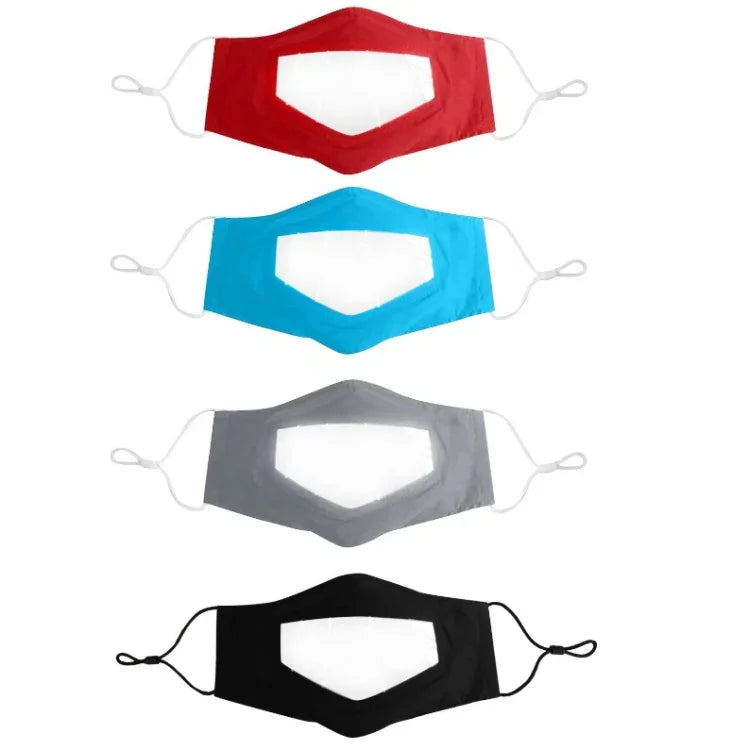 Anti-Fog Lip Language Face Shield For The Deaf And Mute Solid Color Printing Face Shield, Red, Black, Gray, Lake Blue, Printing A, Printing B, Printing C, Printing D, Additive A, Additive B, Additive C