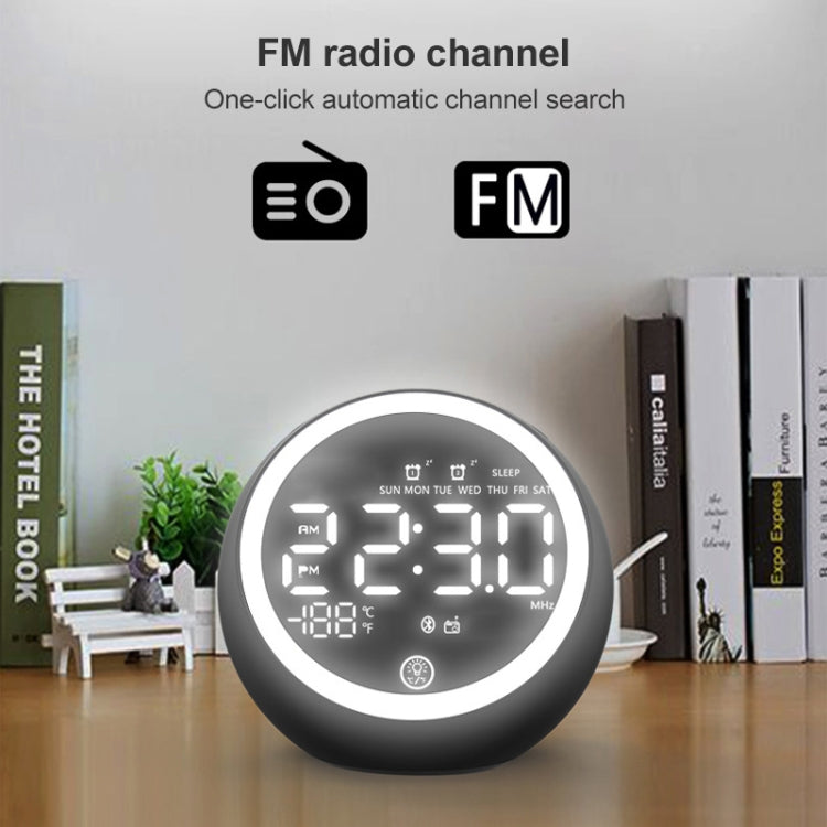 مكبر صوت بلوتوث متعدد الوظائف X10 مع ضوء ليلي LED ومنبه، يدعم بطاقة TF و AUX وراديو FM، قابس أمريكي، قابس أوروبي، قابس بريطاني