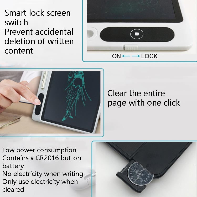 لوحة كتابة يدوية LCD مقاس 10.1 بوصة، لوحة رسم إلكترونية مضيئة بالطاقة، لوحة رسم باليد، سبورة ذكية صغيرة، أسود مع غطاء جلدي، وردي مع غطاء جلدي