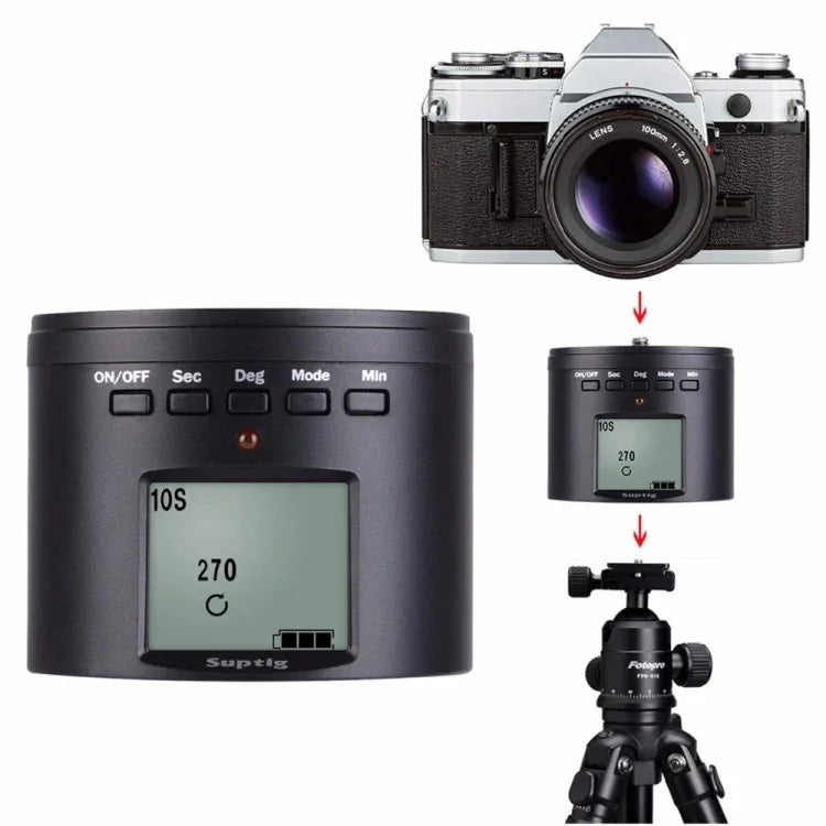 محول حامل ثلاثي القوائم مثبت بمثبت بانورامي بزاوية 360 درجة مدعوم بالطاقة Suptig RSX-350 لتصوير التايم لابس لكاميرات GoPro HERO9 /8 /7 /6 /5 /5 Session /4 Session /4 /3+ /3 /2 /1، Xiaoyi وكاميرات الحركة الأخرى