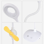 مصباح مكتب LED مروحة WS-8010، مصباح مكتب بجانب السرير، USB، قابل للطي، قطرة ماء، حلقة، حامل قلم بشفرة مروحة بيضاء، حامل قلم بشفرة مروحة صفراء، حامل قلم بشفرة مروحة زرقاء، حامل قلم بشفرة مروحة خضراء