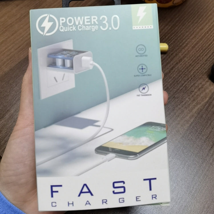 شاحن سفر سريع 18 واط PD + QC 3.0 مع وظيفة إشارة LED، قابس الاتحاد الأوروبي أسود، قابس الولايات المتحدة أسود، قابس المملكة المتحدة أسود، قابس الاتحاد الأوروبي أبيض، قابس الولايات المتحدة أبيض، قابس المملكة المتحدة أبيض