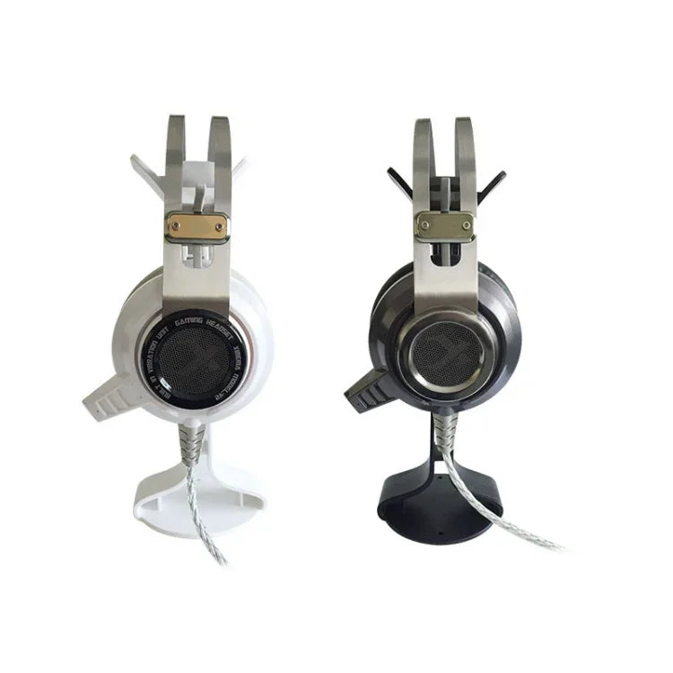 2 PCS Universal Headphone Holder Display Shelf  Internet Cafe Computer Headphone Hanger, White, Black