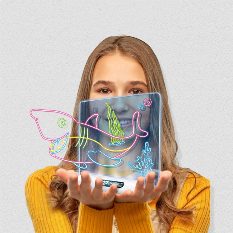 لوحة رسم مضيئة ثلاثية الأبعاد، لوحة كتابة ثلاثية الأبعاد سحرية، لوحة غرافيتي مضيئة، لوحة رسم للأطفال، الطراز: متوسط (نسخة الفضاء)، متوسط (نسخة الديناصور)