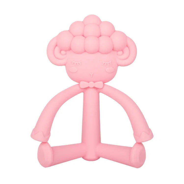 Three-Dimensional Cartoon Silicone Baby Teether Molar Rods Children Toys Maternal And Child Supplies, Gray Green, Beige, Light Coffee, Peach Powder, Scalper, Pink Sheep, Yellow Sheep, Coffee  Sheep, Green Sheep, Beige Sheep