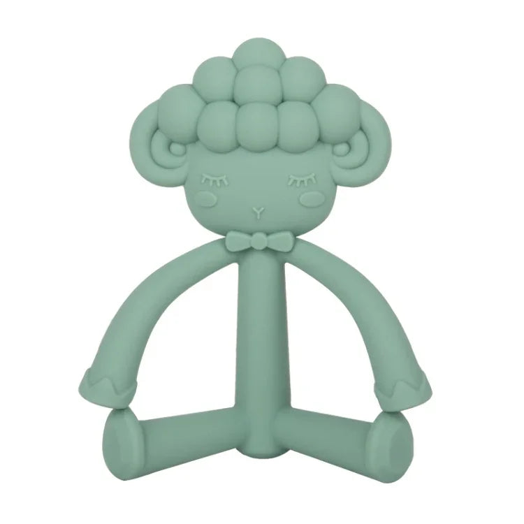 Three-Dimensional Cartoon Silicone Baby Teether Molar Rods Children Toys Maternal And Child Supplies, Gray Green, Beige, Light Coffee, Peach Powder, Scalper, Pink Sheep, Yellow Sheep, Coffee  Sheep, Green Sheep, Beige Sheep