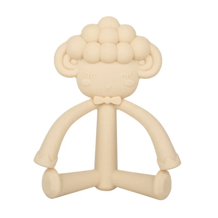Three-Dimensional Cartoon Silicone Baby Teether Molar Rods Children Toys Maternal And Child Supplies, Gray Green, Beige, Light Coffee, Peach Powder, Scalper, Pink Sheep, Yellow Sheep, Coffee  Sheep, Green Sheep, Beige Sheep