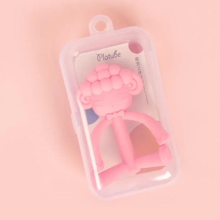 Three-Dimensional Cartoon Silicone Baby Teether Molar Rods Children Toys Maternal And Child Supplies, Gray Green, Beige, Light Coffee, Peach Powder, Scalper, Pink Sheep, Yellow Sheep, Coffee  Sheep, Green Sheep, Beige Sheep
