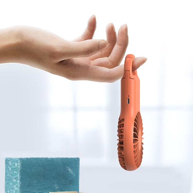 مروحة صغيرة محمولة يدوية بحجم الجيب قابلة للشحن، مروحة USB خارجية مع ضوء 7 ألوان، وردي، أخضر عسكري، برتقالي