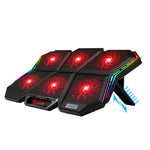 قاعدة تبريد لابتوب COOLCOLD RGB مع ست مراوح قابلة للتعديل، سرعة 5V، نسخة ملونة، نسخة سيمفونية 12 باللمس 5V