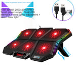 قاعدة تبريد لابتوب COOLCOLD RGB مع ست مراوح قابلة للتعديل، سرعة 5V، نسخة ملونة، نسخة سيمفونية 12 باللمس 5V