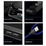 قاعدة تبريد لابتوب COOLCOLD RGB مع ست مراوح قابلة للتعديل، سرعة 5V، نسخة ملونة، نسخة سيمفونية 12 باللمس 5V
