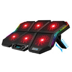 قاعدة تبريد لابتوب COOLCOLD RGB مع ست مراوح قابلة للتعديل، سرعة 5V، نسخة ملونة، نسخة سيمفونية 12 باللمس 5V