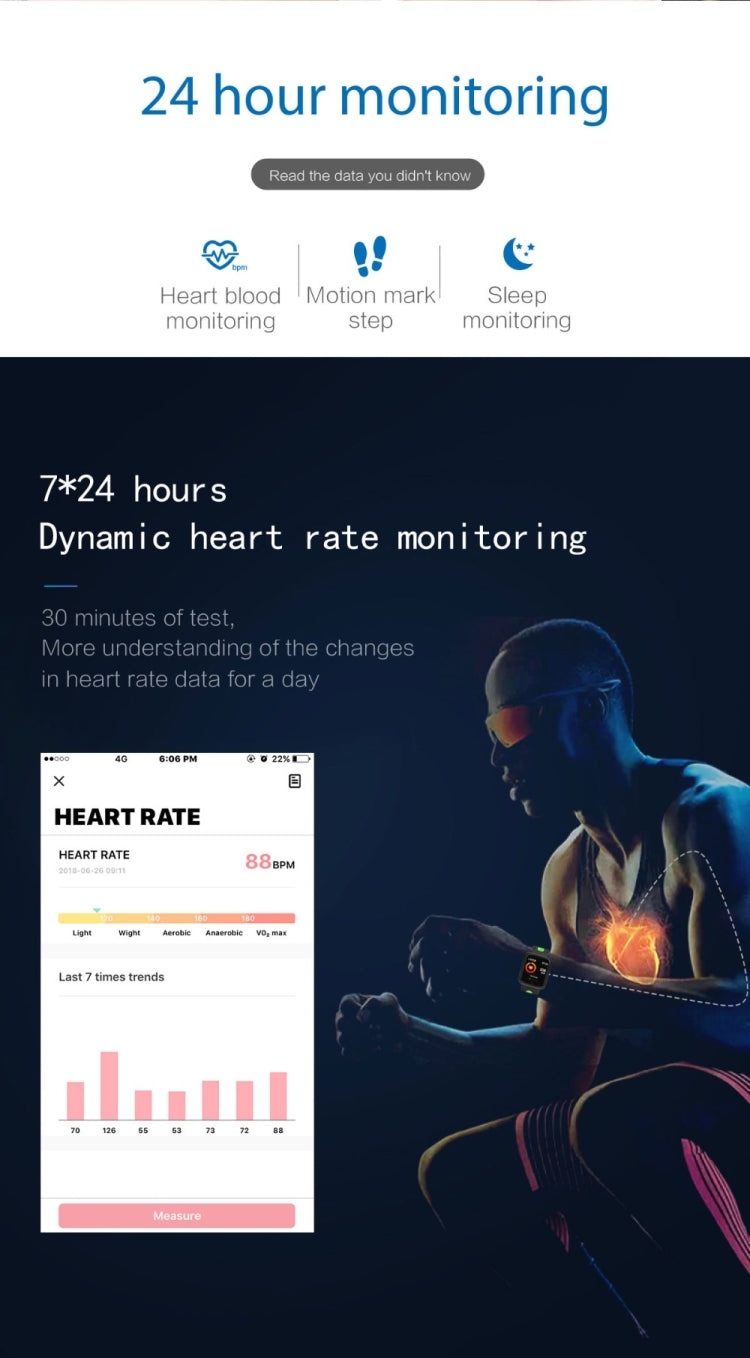 ساعات ذكية P68 مع مراقب معدل ضربات القلب وضغط الدم وتتبع النشاط لساعة Xiaomi Band 3 وساعة Huawei Color Band 2، TBD056989501A، TBD056989501B، TBD056989501C، TBD056989501D، TBD056989501E، TBD056989501F، TBD056989501G