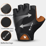 قفازات دراجات نارية نصف أصابع WEST BIKING YP0211196، ممتصة للصدمات ومضادة للانزلاق، معدات ركوب، S, M, L, XL