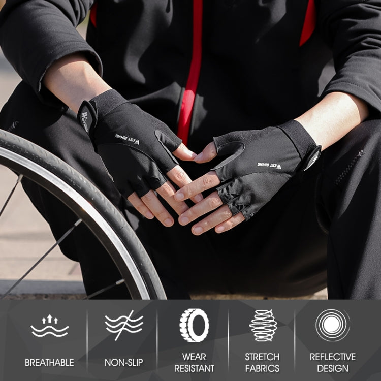 قفازات ركوب الدراجات الجبلية نصف الأصابع WEST BIKING YP0211210، قابلة للتنفس ومضادة للانزلاق، معدات ركوب، M, L, XL