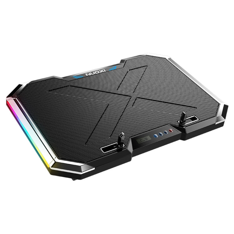 قاعدة تبريد لابتوب NUOXI Q8 مع شاشة LCD وزر تحكم في الإضاءة RGB