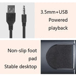 مكبر صوت مكتبي USB2.0 متعدد الوسائط YEEZE A1 صغير للكمبيوتر المحمول، ألوان: أبيض أزرق، أبيض أخضر، أبيض بنفسجي، أبيض برتقالي، أسود أزرق، أسود أخضر، أسود بنفسجي، أسود برتقالي، أسود مطلي بالكهرباء بالذهب، أبيض مطلي بالكهرباء، أسود مطلي بالكهرباء